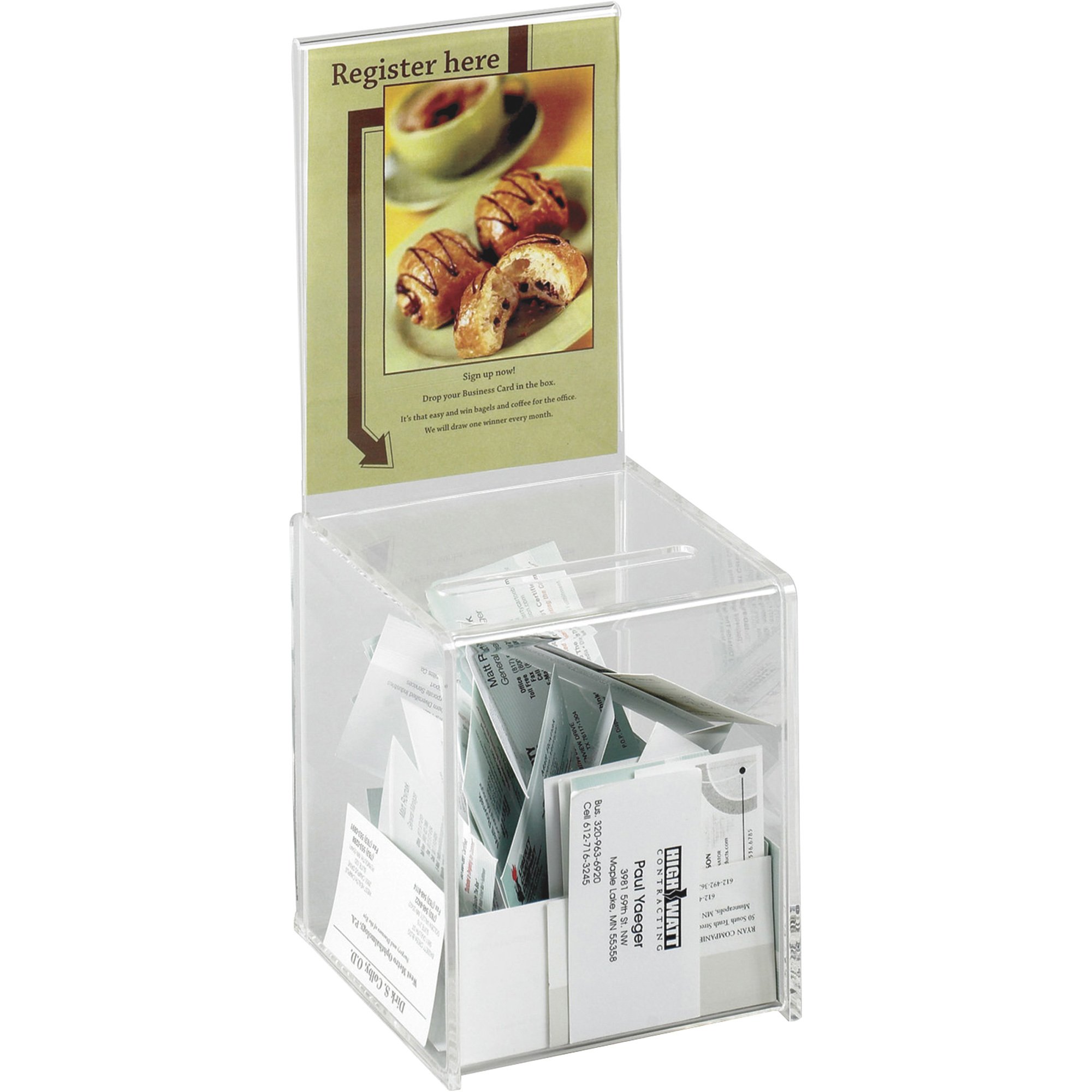 Safco Small Acrylic Drop/Suggestion Box — Clear, 5 1/2in.W x 5 1/2in.D x 13in.H